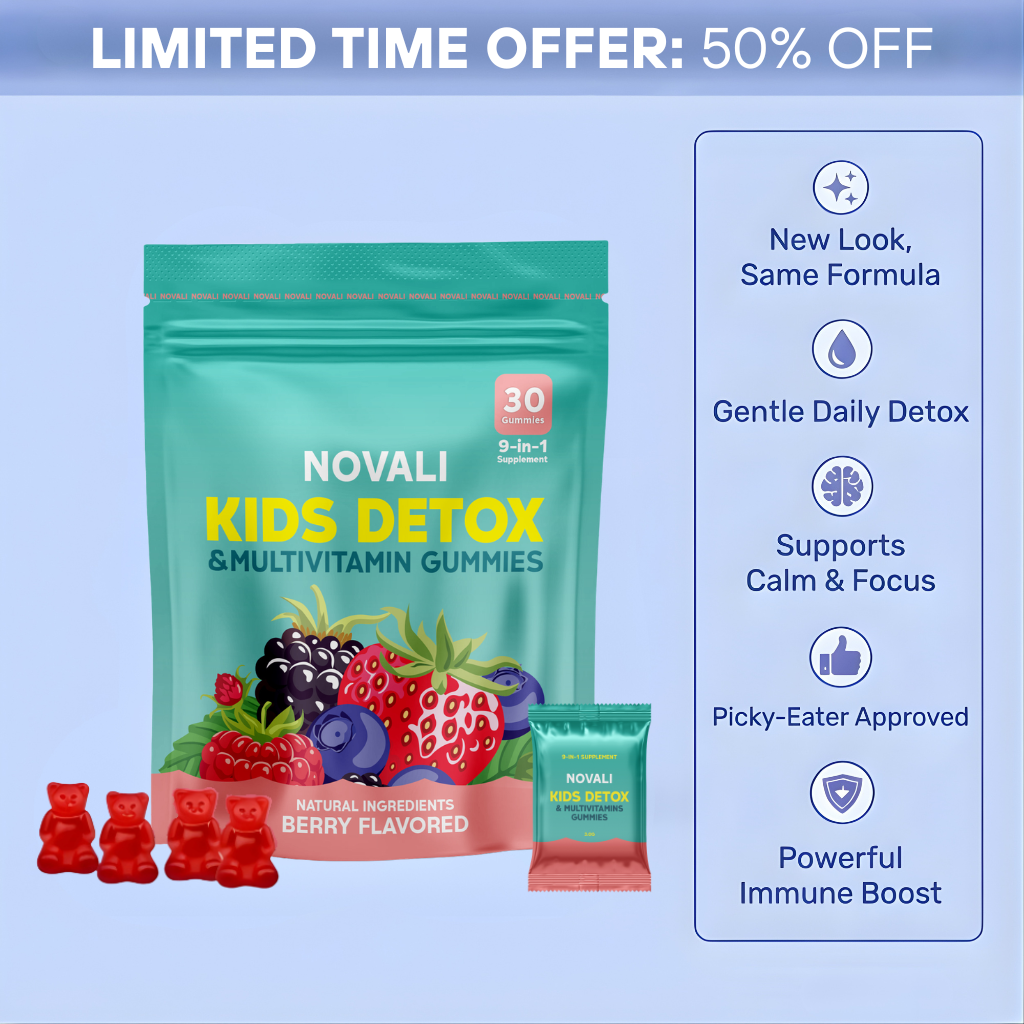 Kids Detox & Multivitamin Gummies by Novali