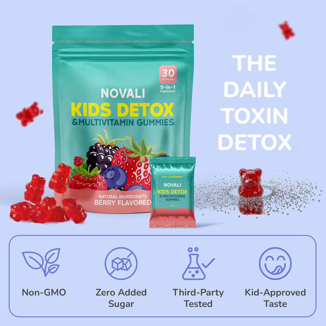 Kids Detox & Multivitamin Gummies by Novali